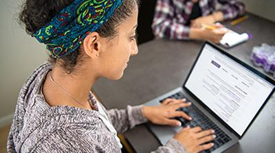 Student on laptop